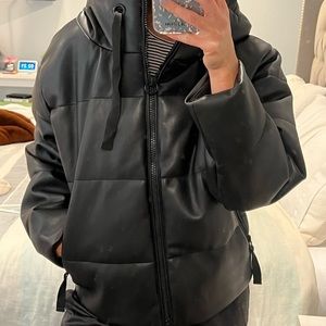 Zara faux leather bomber